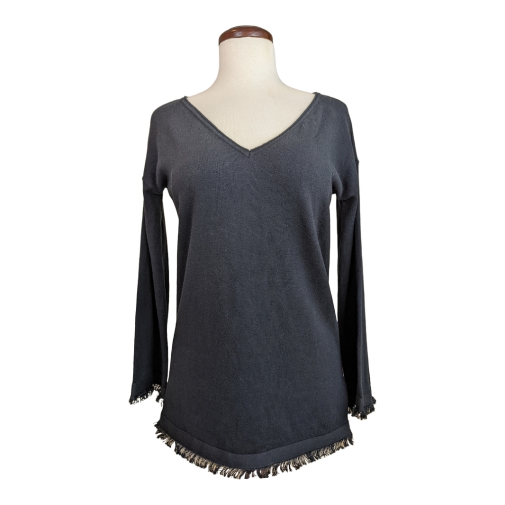 525 America Black V-Neck Sweater New with Tags XS